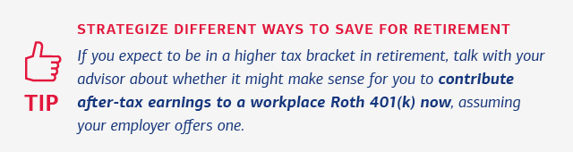 A tip on how to save for retirement if you expect your tax rate to be higher in retirement. See link below for full description.