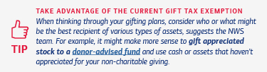 A tip on ways to take advantage of the current gift tax exemption. See link below for full description.