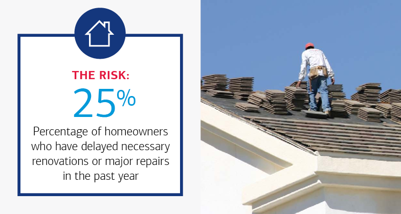25% of homeowners who have delayed necessary renovations or major repairs in the past year 