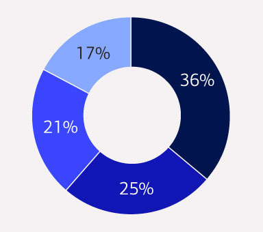 Pie Chart with Projected spending allocation in percentage