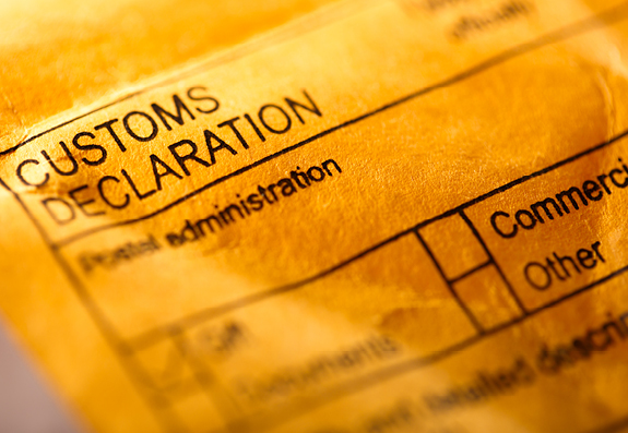 Customs declaration form